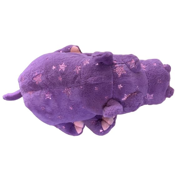 Wild Republic Plush Stuffed Animal Toy Doll PUrple Hippo 13 in Length Pin Glitte - Picture 2 of 6